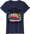 Womens A Woman Cannot Survive On Books Alone She Also Needs Yarn Yarn Supply | Viral US Pick | Customer Favorite