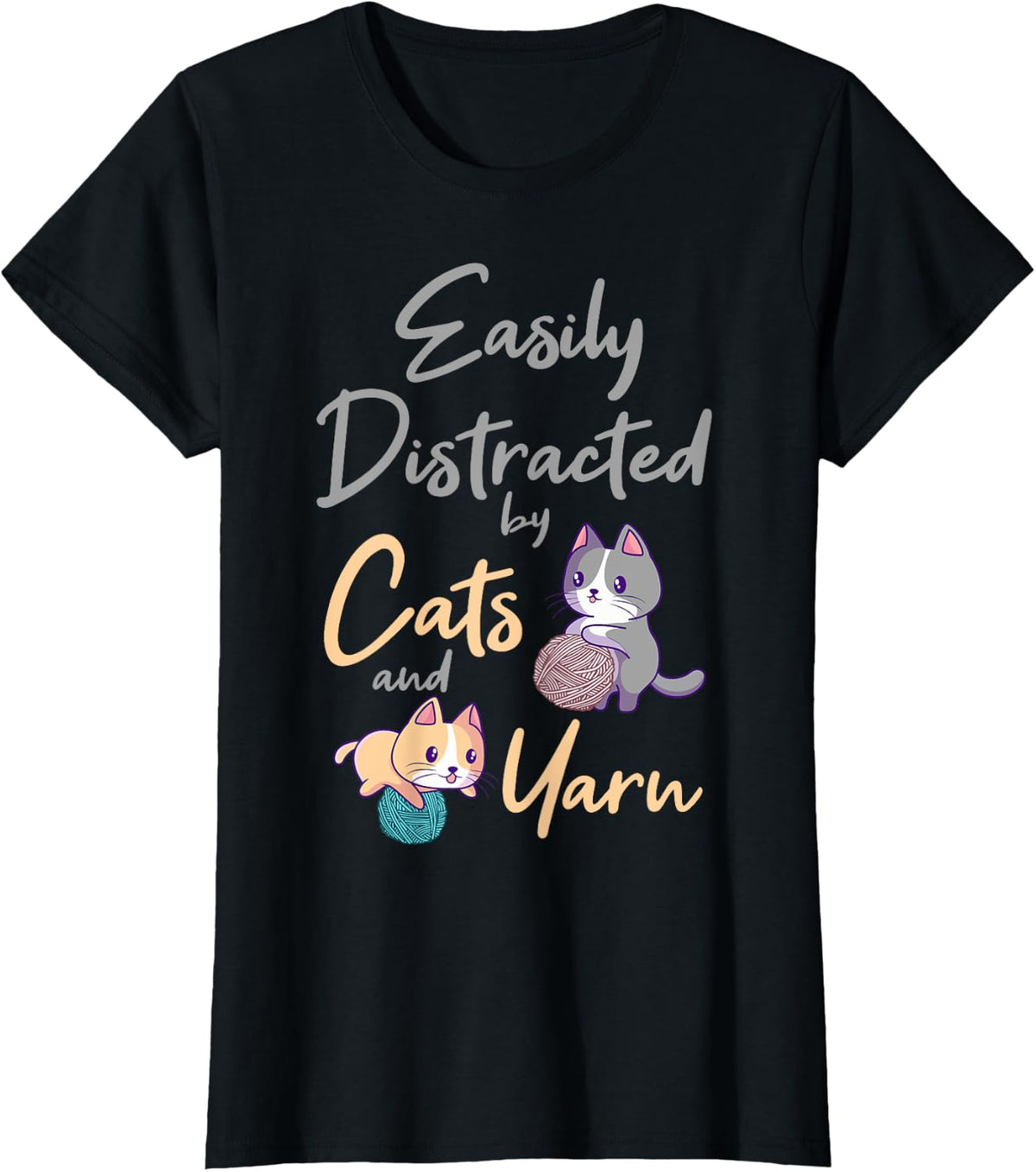 Easily Distracted By Cats And Yarn Cat Crochet Knitting Yarn Supply | Trending 2025 | Customer Favorite