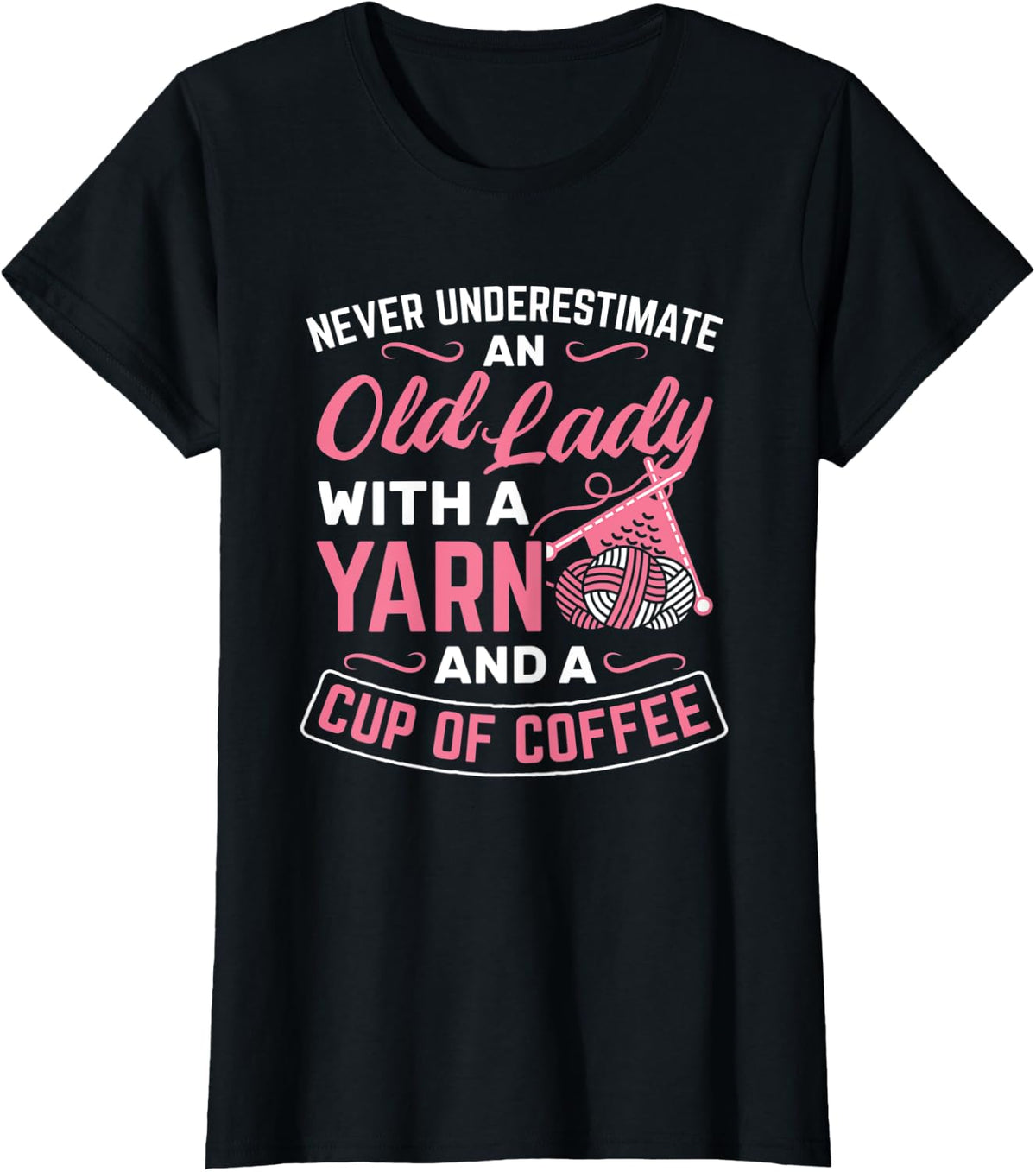 Womens Old Lady Yarn Cup Of Coffee Knitter Knitting Crochet Yarn Supply | Premium Quality | Best Seller Choice