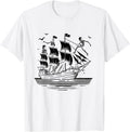 Pirates Ships Women Kids Nautical Boat Captain Apparel Premium Print US Top Pick