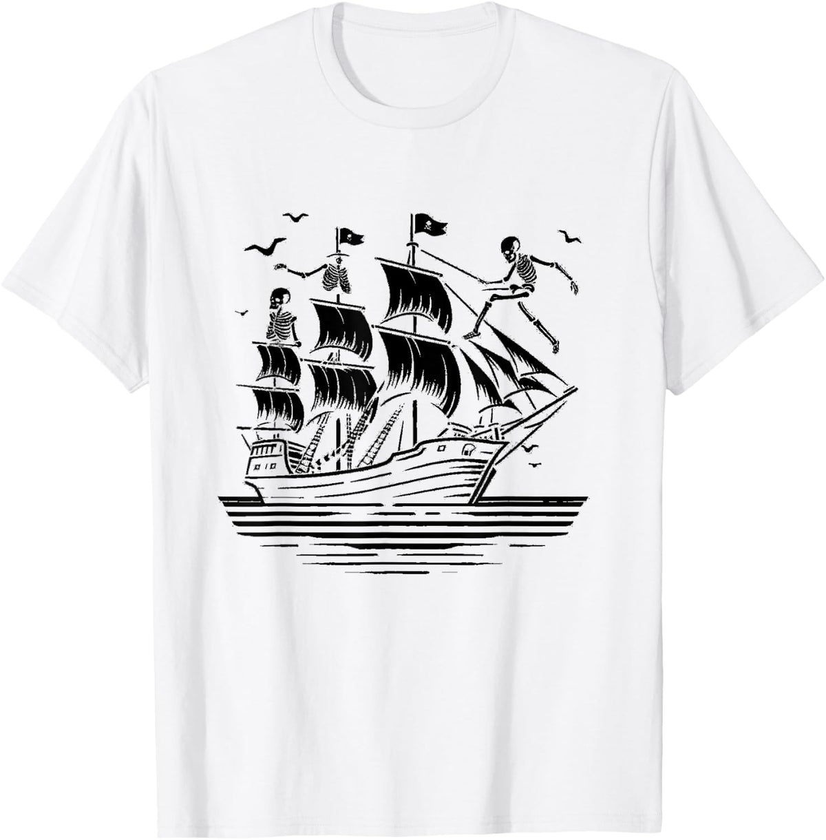 Pirates Ships Women Kids Nautical Boat Captain Apparel Premium Print US Top Pick