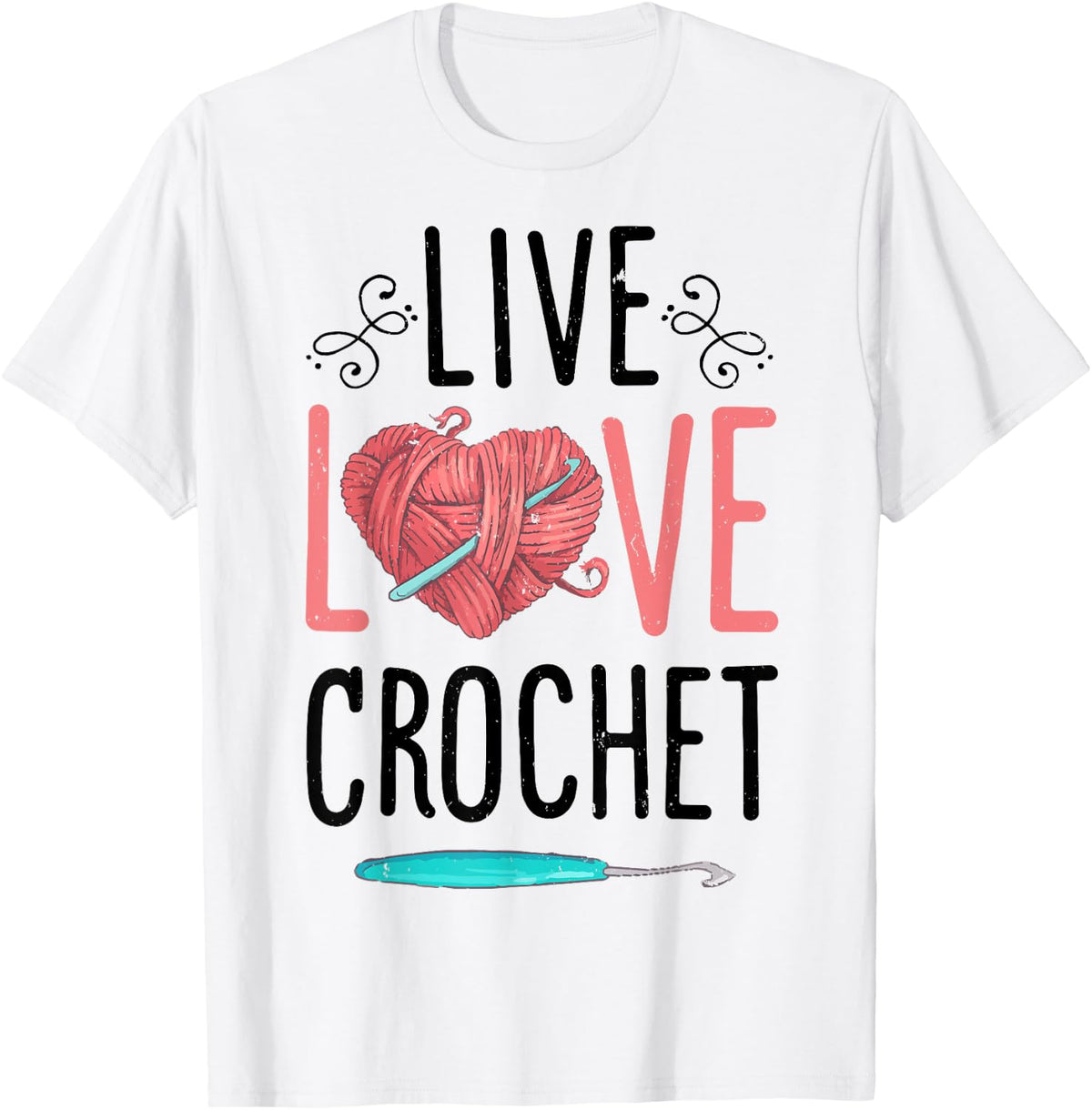 Live Love Crochet Heart Women Crocheter Crocheting Yarn Gift Yarn Supply | Viral US Pick | Best Seller Choice
