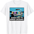 Pontooning Binge Cruising Quote Retro Pontoon Boat Apparel Premium Print Everyday Wear