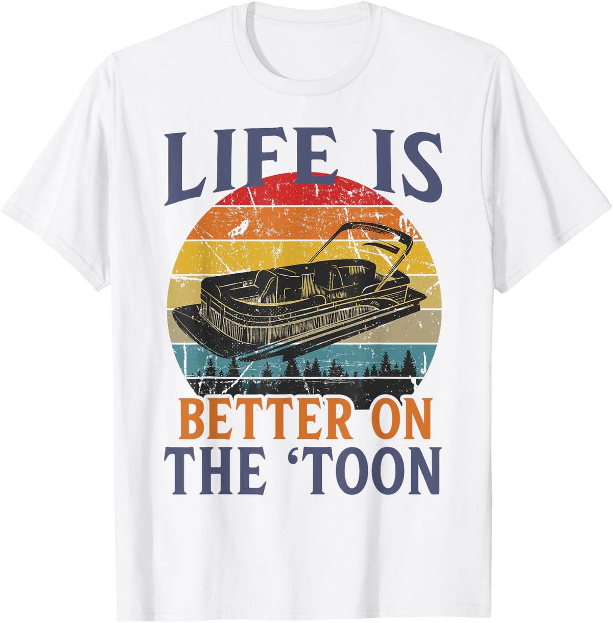 Pontoon Tshirt Vintage White Pontoon Captain Boating Funny T Shirt Premium Print Hot Right Now