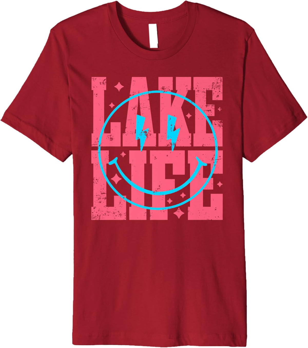 Lake Life Happy Face Hello Summer Vacation Boat Babe Life Premium Apparel Premium Print Best Seller Look