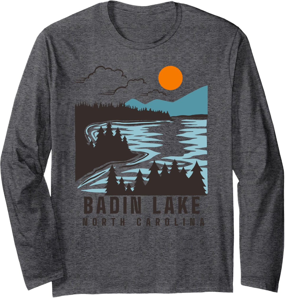 Badin Lake North Carolina Summer Lake Life Boating Long Sleeve Long Sleeve T Shirt Trending US Everyday Wear
