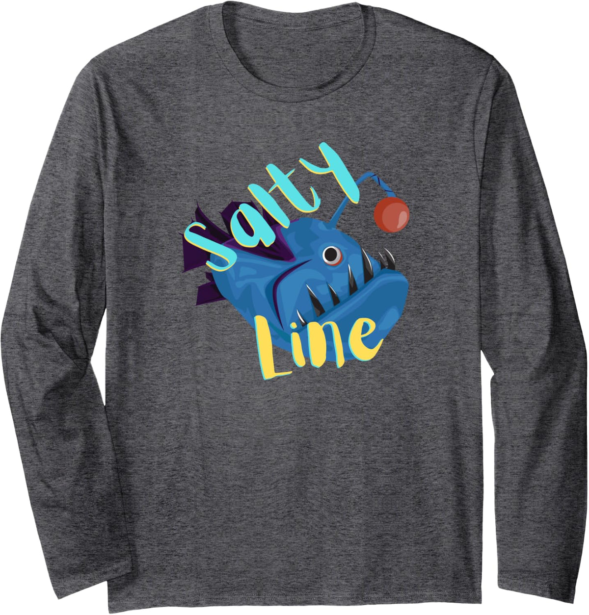 Salty Line deep sea fishing boat crew vacation trip glow fun Long Sleeve Long Sleeve T Shirt Viral TikTok Find Fan Favor