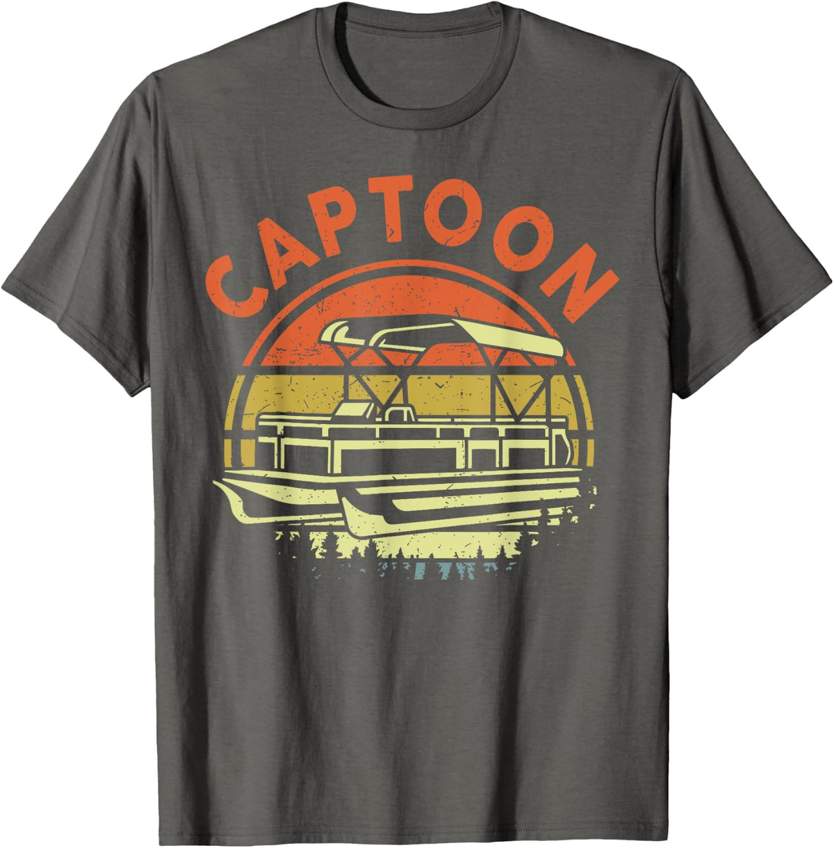 Funny Pontoon Boat Captain Shirt Captoon Papa Dad Men Boat T Shirt Viral TikTok Find Hot Right Now
