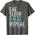 Eat Sleep Boat Repeat T shirt Boating Sailing Lake Fishing T Shirt High Search Demand Fan Favorite
