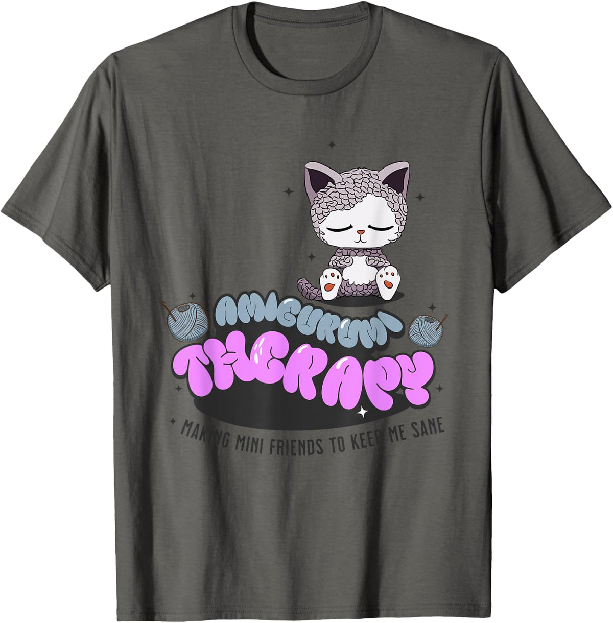 Amigurumi Therapy crochet lovers cute yarn Cat T-Shirt for Men Women Girls Kids T-Shirt | High Search Volume | Best S...