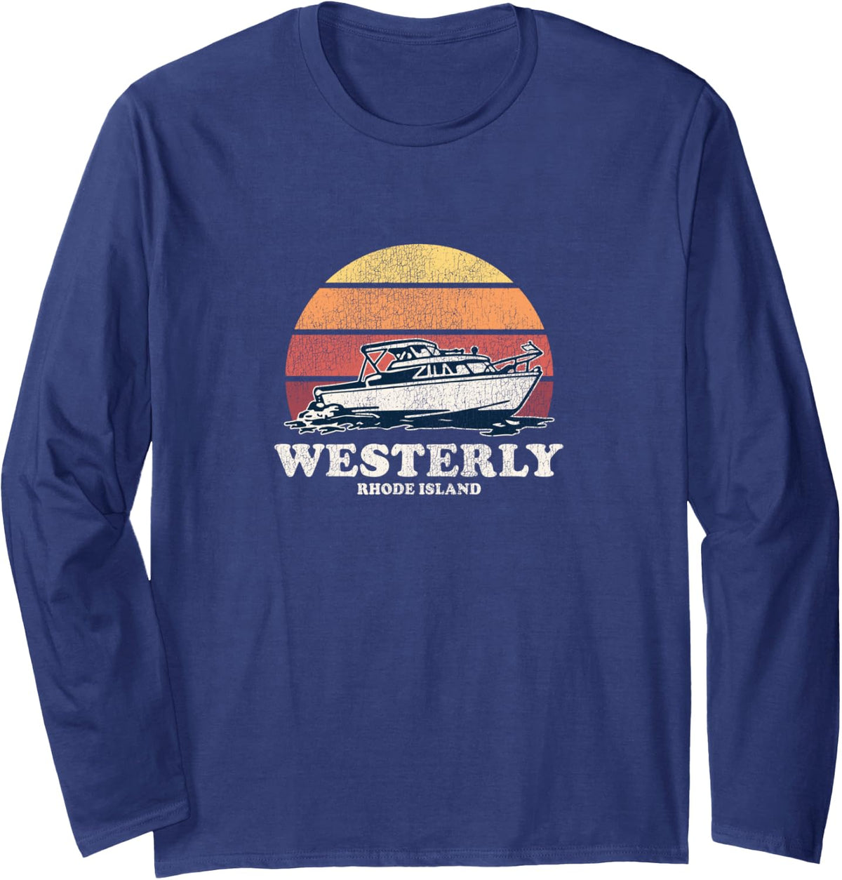 Westerly RI Vintage Boating 70s Retro Boat Design Long Sleeve Long Sleeve T Shirt Streetwear Style Fan Favorite