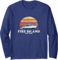 Fire Island NY Vintage Boating 70s Retro Boat Design Long Sleeve Long Sleeve T Shirt High Search Demand Best Seller Look