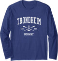 Trondheim Vintage Crossed Oars Boat Anchor Sports Long Sleeve Long Sleeve T Shirt Viral TikTok Find Gift Ready