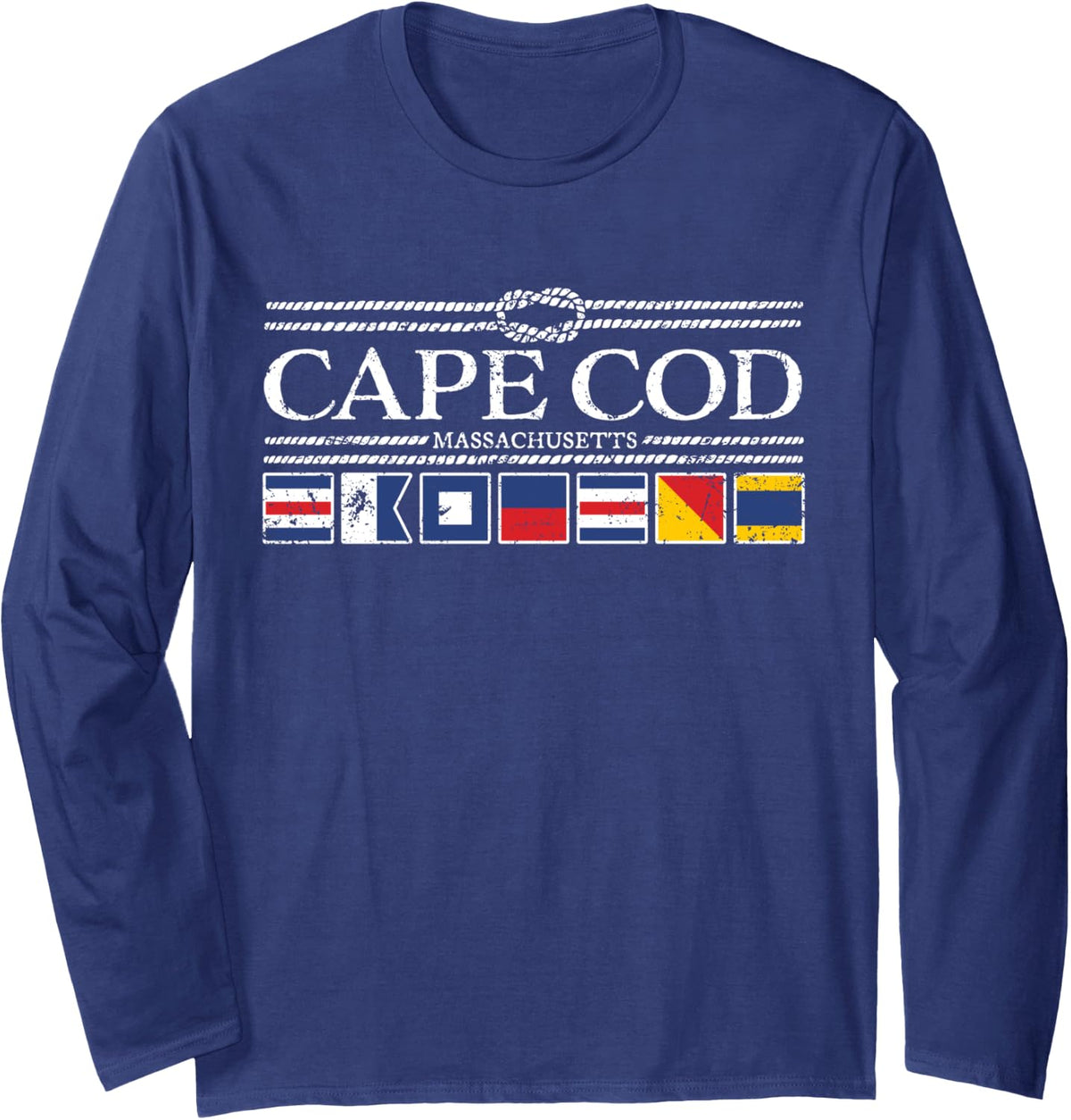 Cape Cod Massachusetts Nautical Boat Flag Long Sleeve Long Sleeve T Shirt Viral TikTok Find Everyday Wear