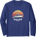 Malmo Sverige Vintage Boating 70s Retro Boat Design Long Sleeve Long Sleeve T Shirt High Search Demand Everyday Wear