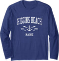 Higgins Beach ME Vintage Crossed Oars Boat Anchor Sports Long Sleeve Long Sleeve T Shirt Trending US US Top Pick