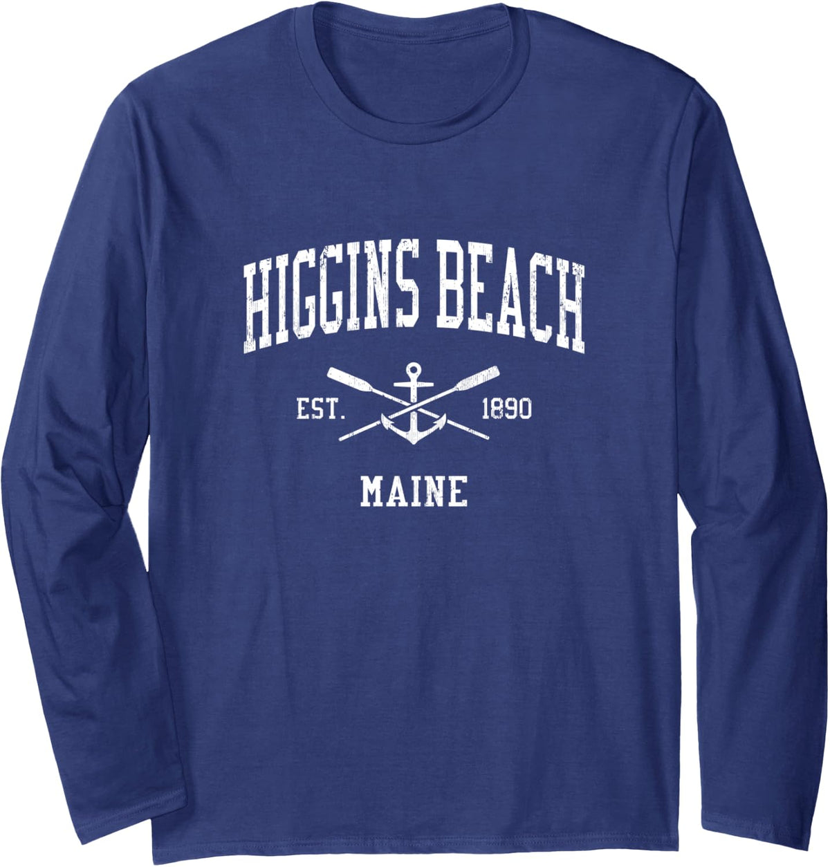 Higgins Beach ME Vintage Crossed Oars Boat Anchor Sports Long Sleeve Long Sleeve T Shirt Trending US US Top Pick