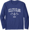 Kelleys Island OH Vintage Crossed Oars Boat Anchor Sports Long Sleeve Long Sleeve T Shirt Trending US Best Seller Look