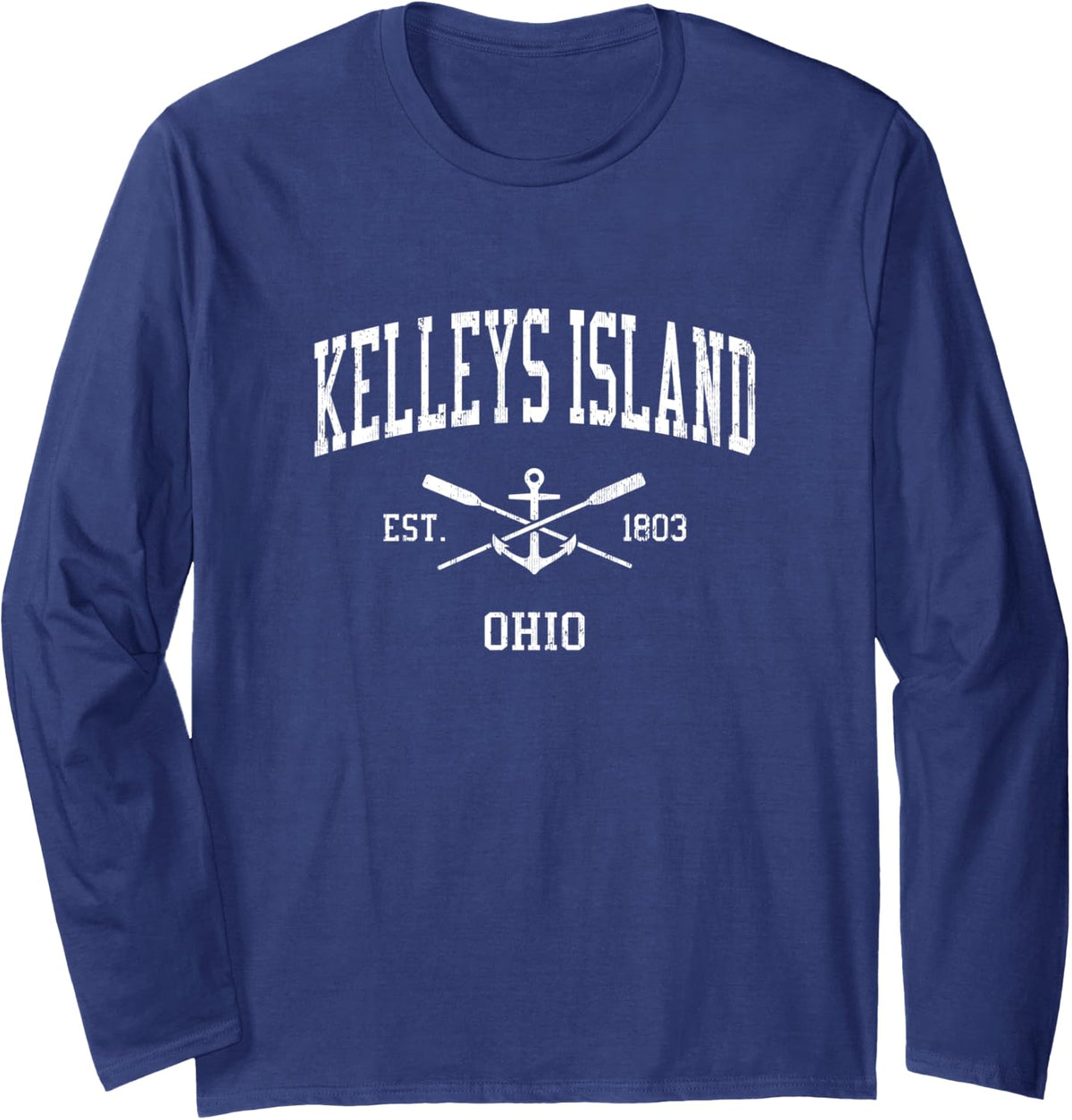 Kelleys Island OH Vintage Crossed Oars Boat Anchor Sports Long Sleeve Long Sleeve T Shirt Trending US Best Seller Look