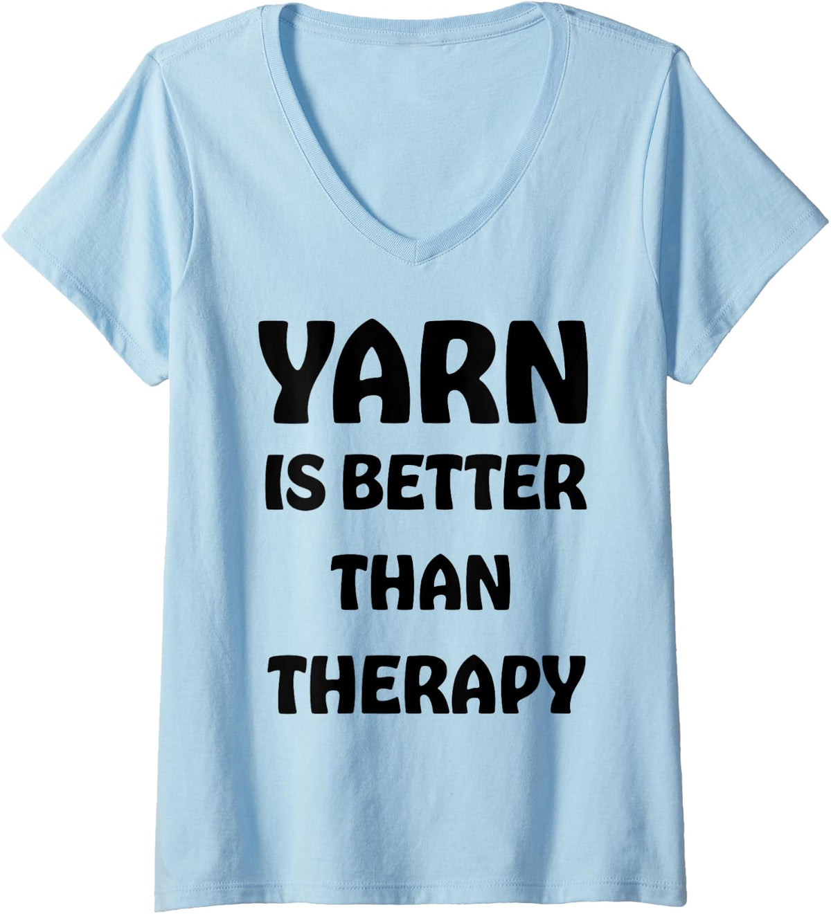 Womens Funny Knitter Knitting Sewing Yarn Is Better Than Therapy V-Neck Yarn Supply | Premium Quality | Best Seller C...