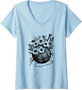 Womens Retro Crafter Mom Graphic design Floral Knitting Yarn Ball V-Neck Yarn Supply | Trending 2025 | High CTR Title