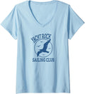 Womens Yacht Rock Sailing Club Funny Boat Humor V Neck Apparel Viral TikTok Find Gift Ready