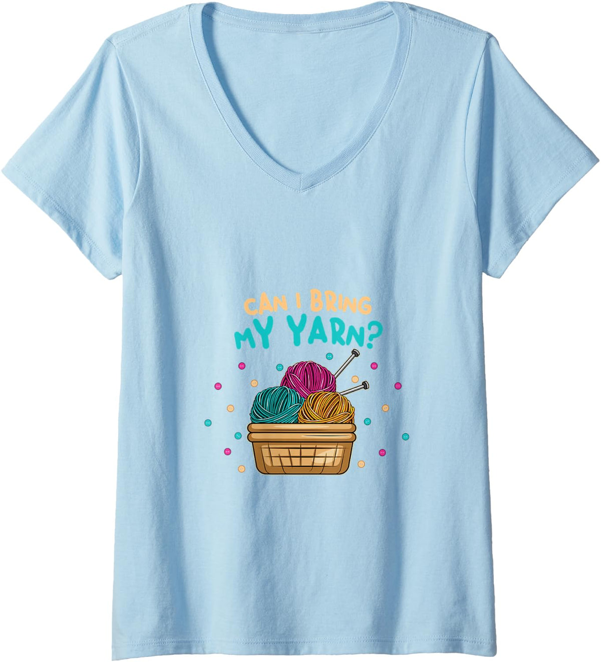 Womens Can I bring my Yarn V-Neck Yarn Supply | Top Rated | Customer Favorite