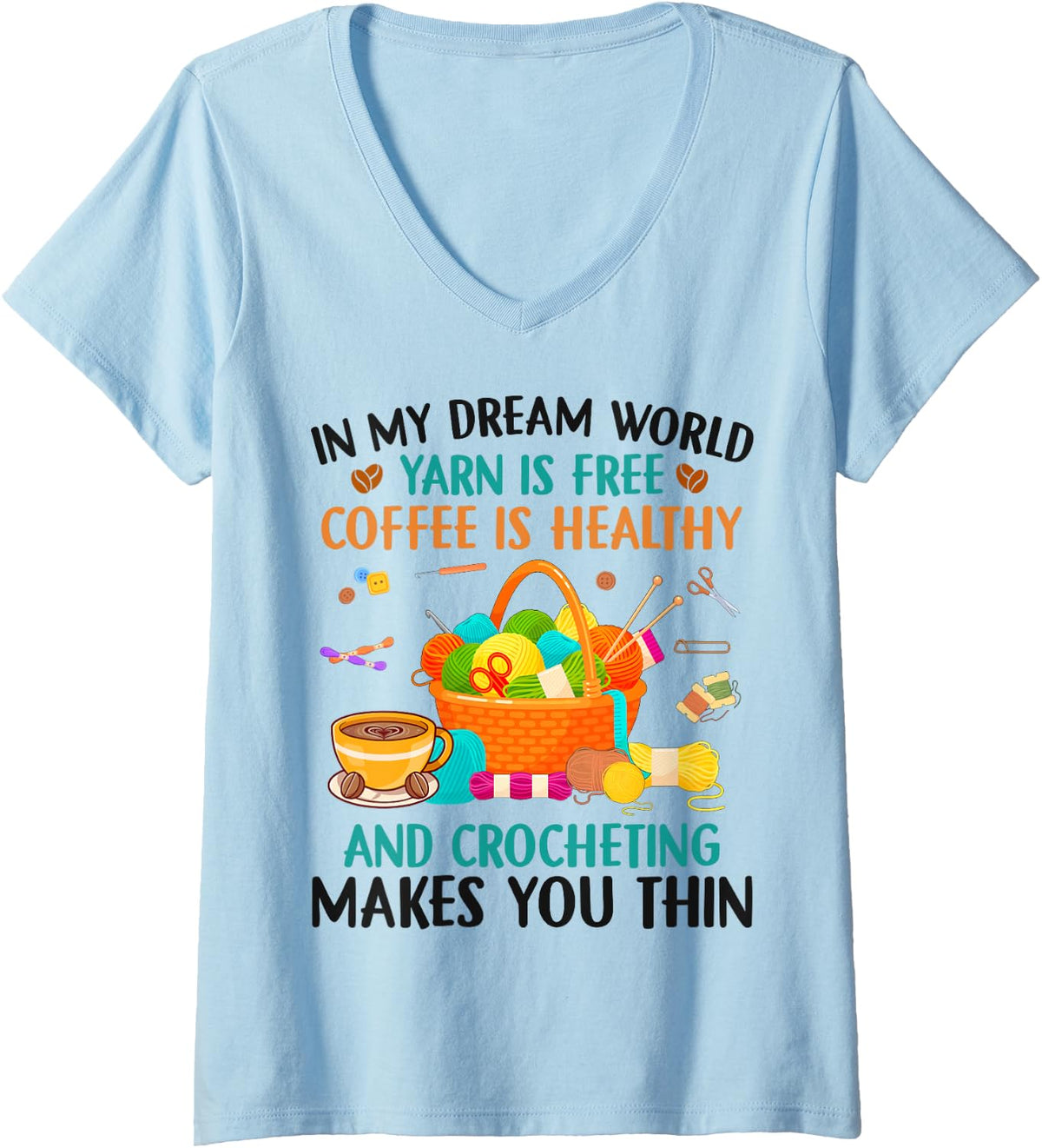 Womens Crochet Yarn Coffee Collecting Lover knitting Yarn Hoarder V-Neck Yarn Supply | Premium Quality | High CTR Title