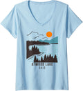 Womens Atwood Lake Ohio summer swimming boating V Neck Apparel Trending US Gift Ready