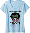 Womens Weekend Forecast Crochet Yarn Wool Colorful Pattern Women V-Neck Yarn Supply | Trending 2025 | Customer Favorite