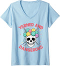Womens Crochet Yarned and dangerous knitting skull yarn V-Neck Yarn Supply | Trending 2025 | Customer Favorite