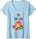 Womens I'm Ok Crochet And Knitting Funny Crocheting Yarn T-Shirt V-Neck T-Shirt | High Search Volume | Perfect for Cr...