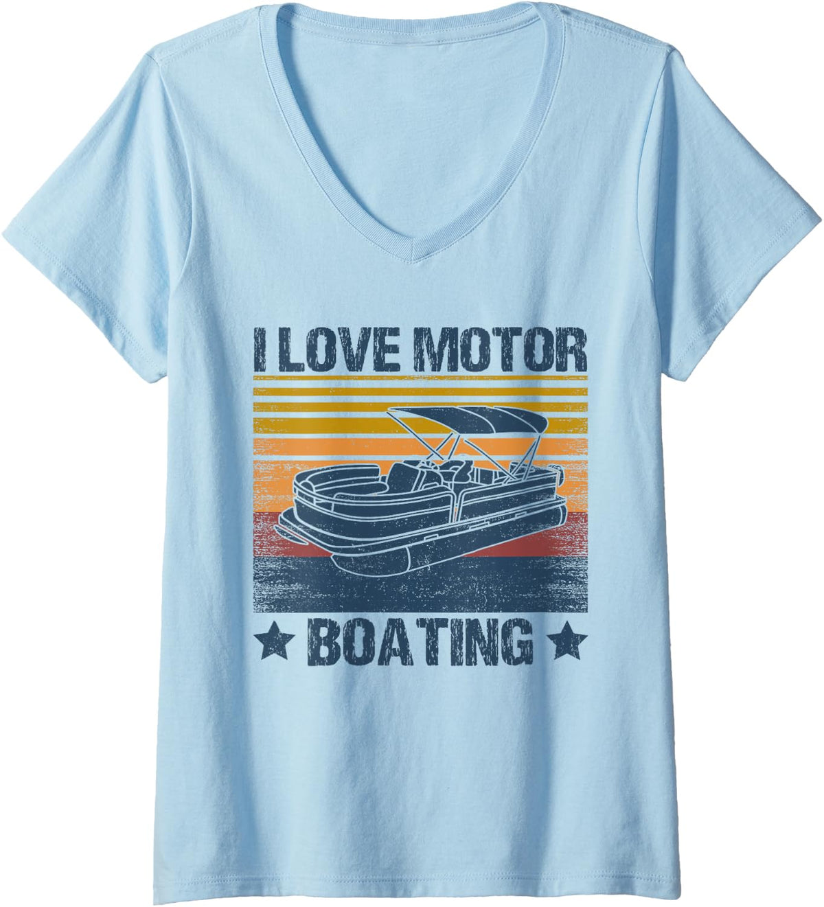 Womens I Love Motor Boating Motorboating Boat Captain Humor Saying V Neck Apparel Premium Print Fan Favorite