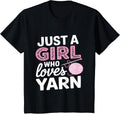 Kids Girls Yarn Lover Just a Girl who Loves Yarn Cute Crocheting Yarn Supply | Trending 2025 | Perfect for Crafters