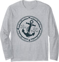 Compass Anchor Maritime Design with Compass Captain Sailor Long Sleeve Long Sleeve T Shirt Viral TikTok Find Best Seller