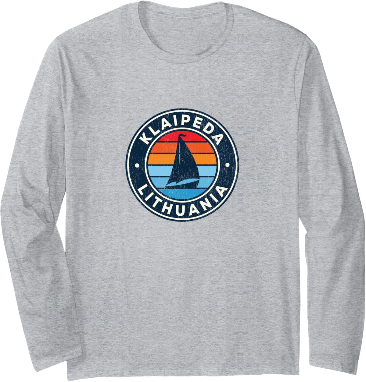 Klaipeda Lithuania Vintage Sailboat Retro 70s Long Sleeve Long Sleeve T Shirt Trending US Gift Ready