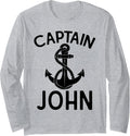 Captain John Boating Ship Boat Yacht Anchor Long Sleeve Long Sleeve T Shirt Streetwear Style Gift Ready