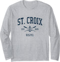 St Croix VI Vintage Navy Crossed Oars Boat Anchor Long Sleeve Long Sleeve T Shirt Streetwear Style Fan Favorite