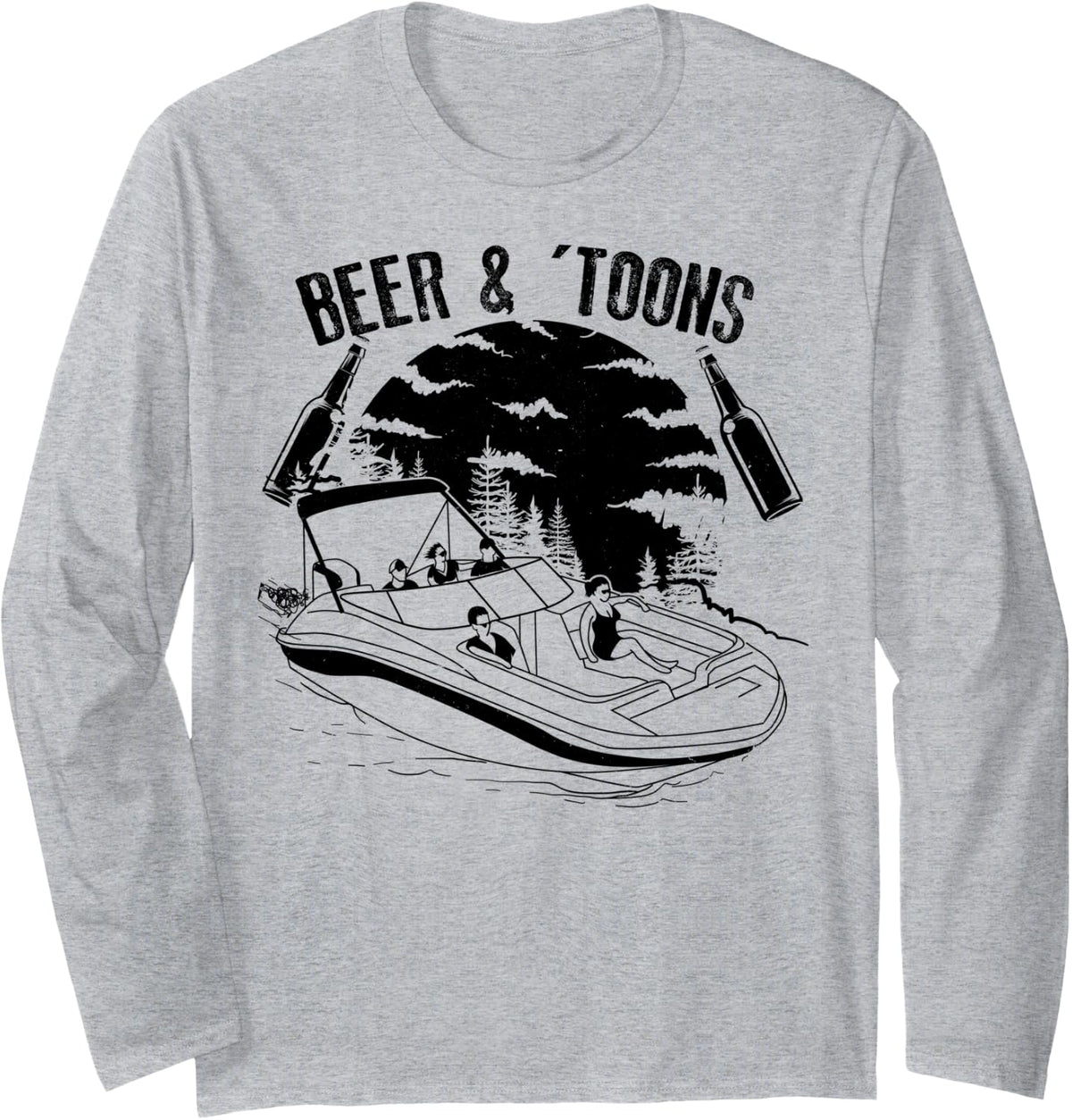 Beer Toons Cute Summer Boating Pontoon Boat Gift Long Sleeve Long Sleeve T Shirt Premium Print Hot Right Now