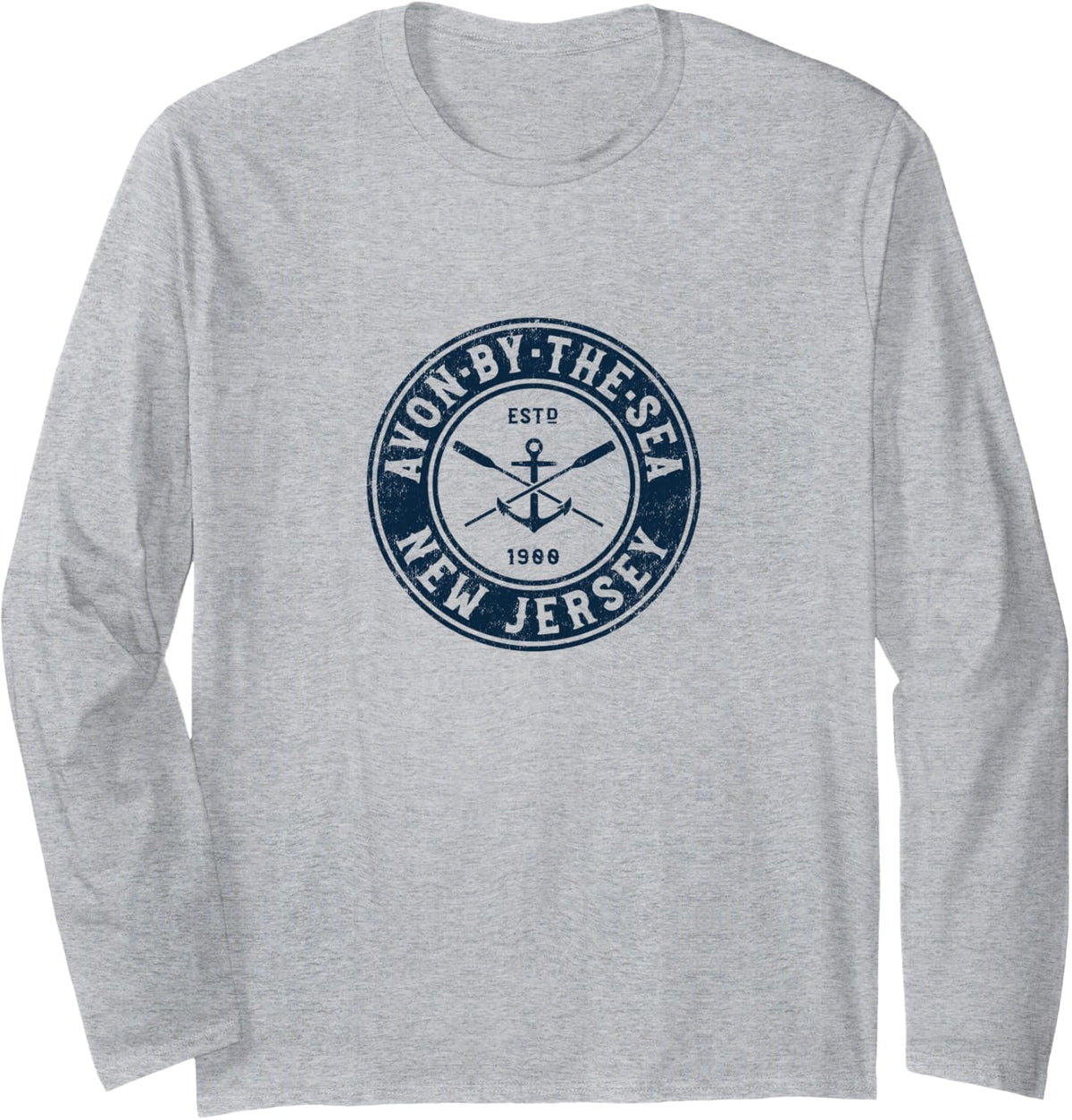 Avon by the Sea New Jersey NJ Vintage Boat Anchor Oars Long Sleeve Long Sleeve T Shirt High Search Demand Hot Right Now