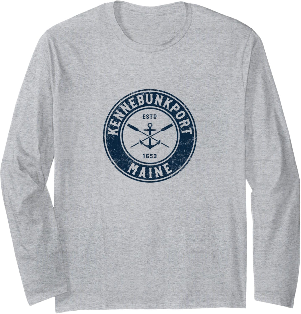 Kennebunkport Maine ME Vintage Boat Anchor Oars Long Sleeve Long Sleeve T Shirt Premium Print Best Seller Look