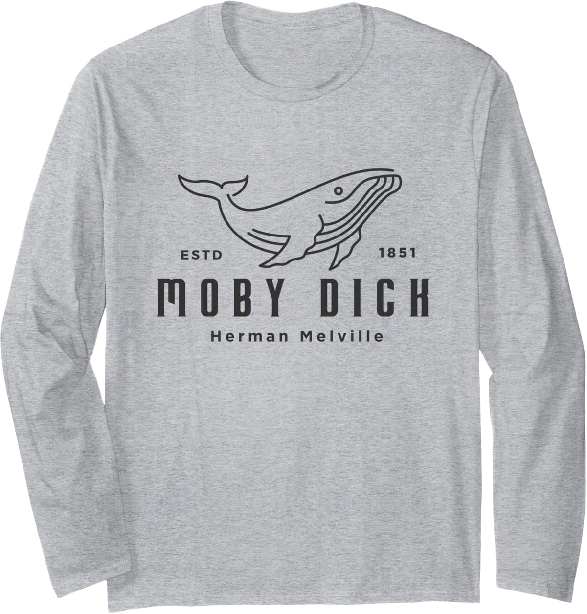 Herman Melville Cute Whale Gift Boat Tour Moby Dick Long Sleeve Long Sleeve T Shirt Viral TikTok Find Fan Favorite