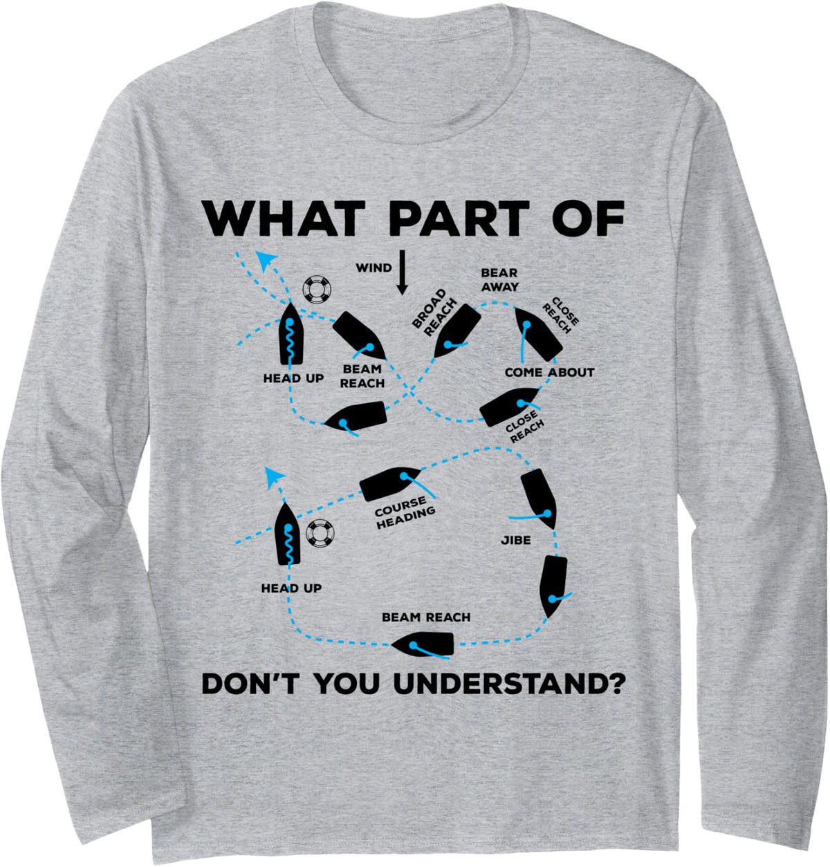 What Part Of Sailing Don t You Understand Captain Sailboat Long Sleeve Long Sleeve T Shirt High Search Demand US Top Pic