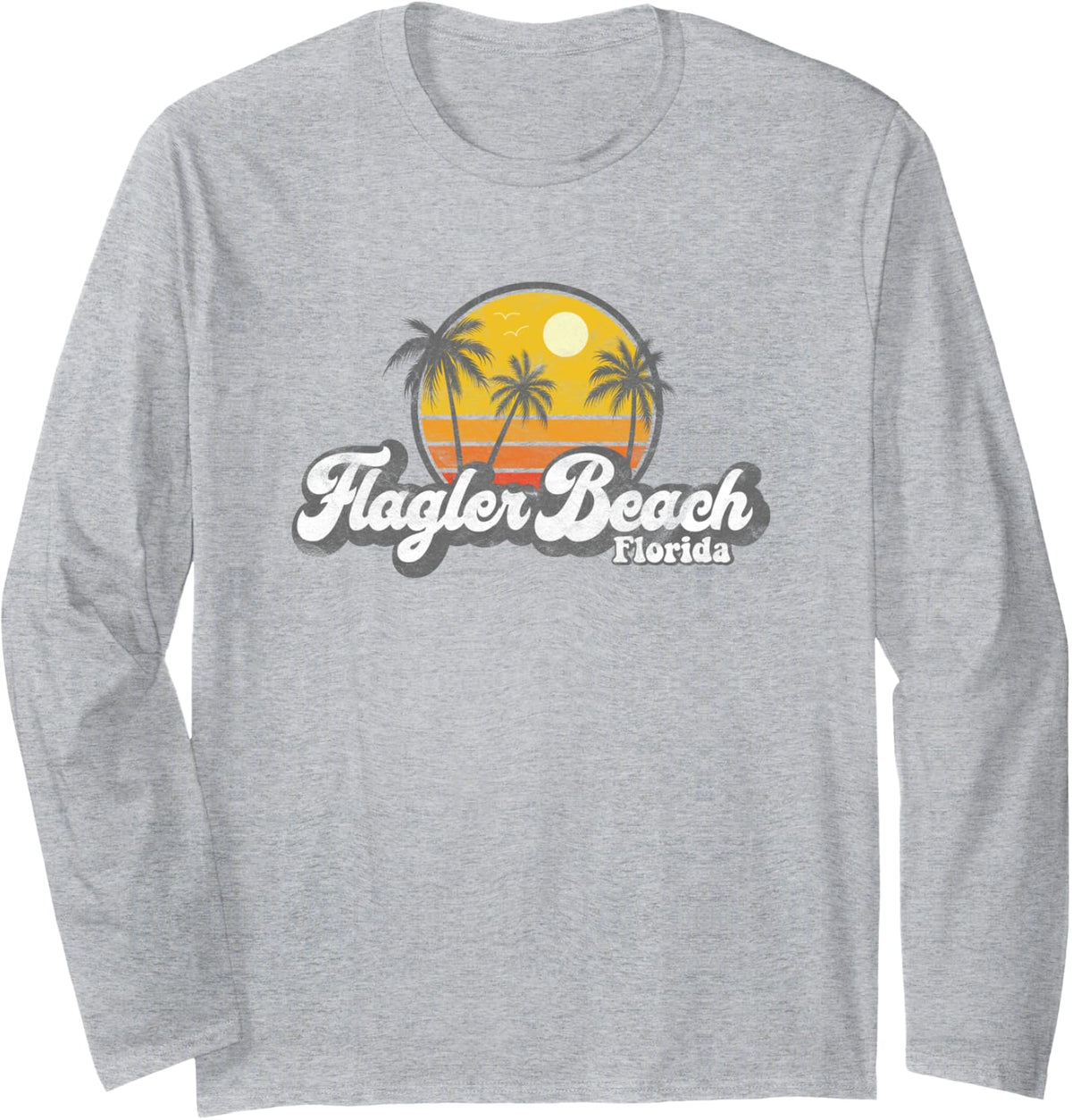 Flagler Beach FL Retro 70 s Fishing Boating Long Sleeve Long Sleeve T Shirt Trending US Gift Ready