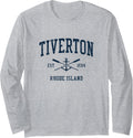 Tiverton RI Vintage Navy Crossed Oars Boat Anchor Long Sleeve Long Sleeve T Shirt High Search Demand Gift Ready