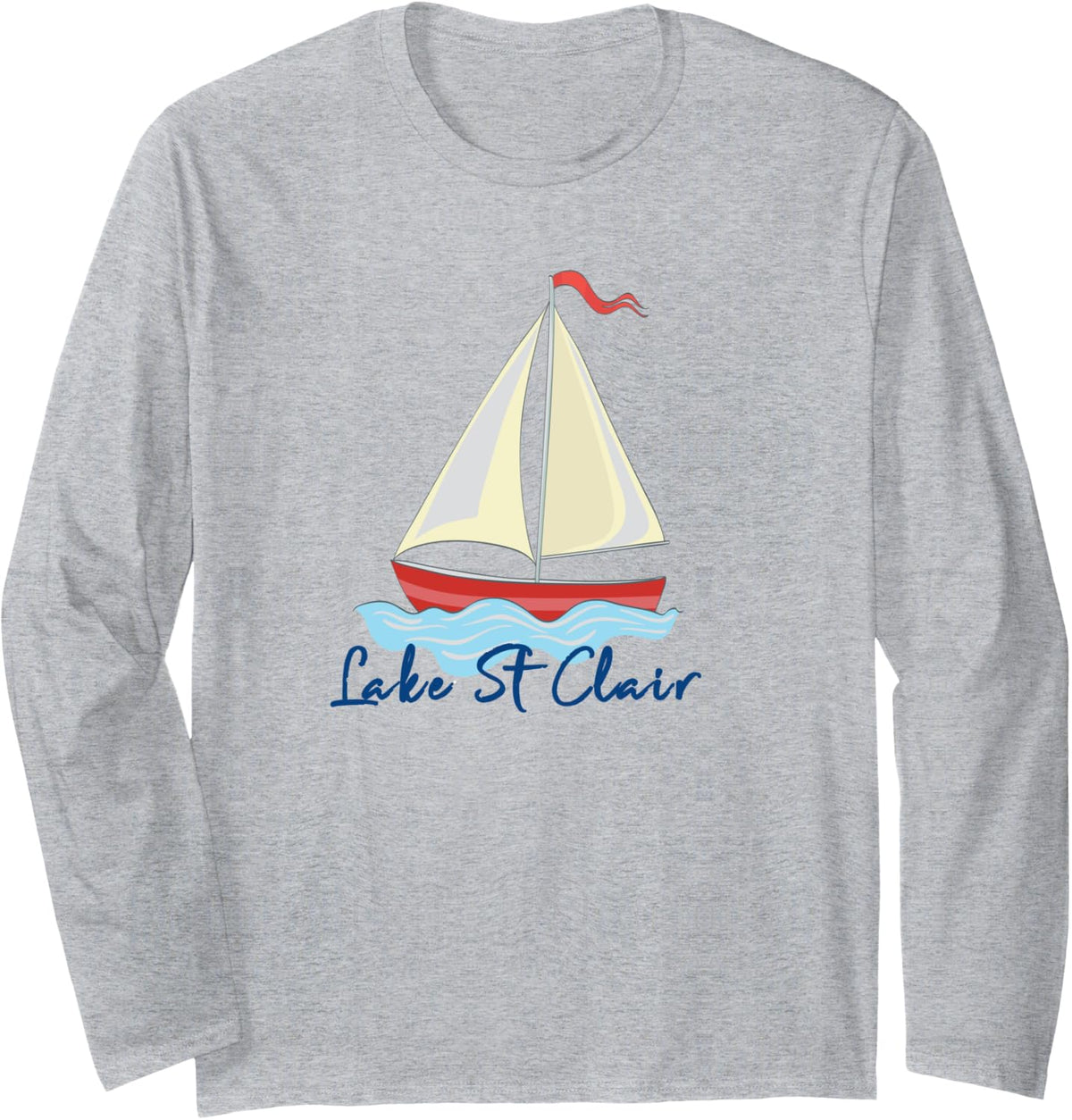 Lake St Clair Michigan Sailing Boating Sail Boat Nautical Long Sleeve Long Sleeve T Shirt Trending US Gift Ready