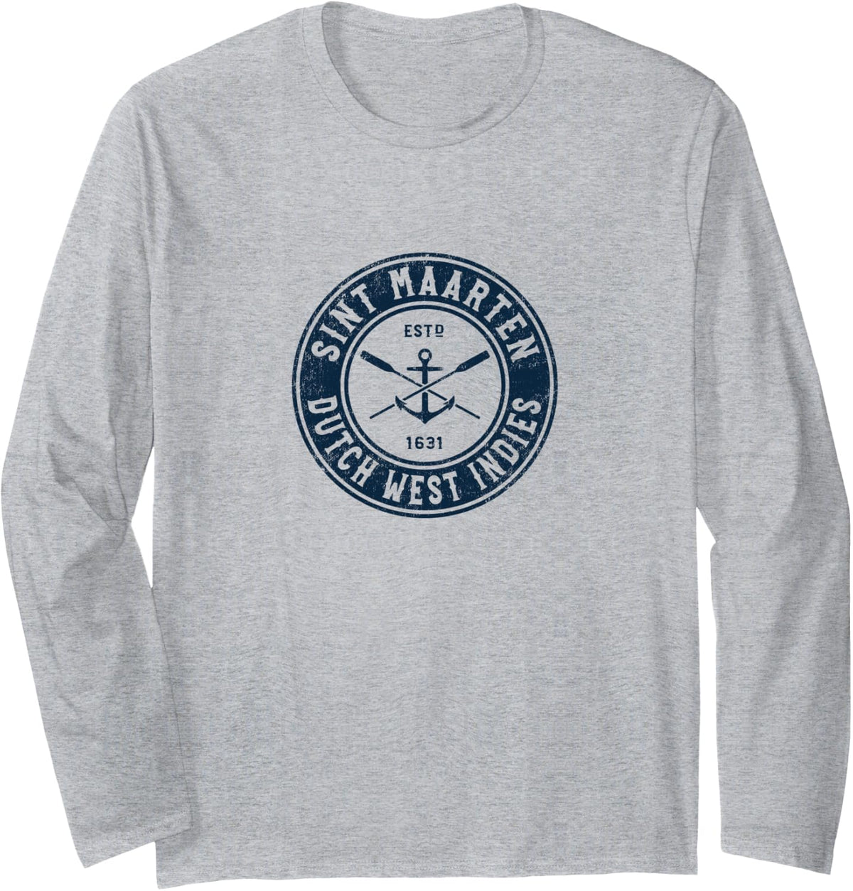 St Maarten Vintage Boat Anchor Oars Long Sleeve Long Sleeve T Shirt Trending US Fan Favorite