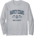 Harvey Cedars NJ Vintage Navy Crossed Oars Boat Anchor Long Sleeve Long Sleeve T Shirt Comfort Fit Hot Right Now