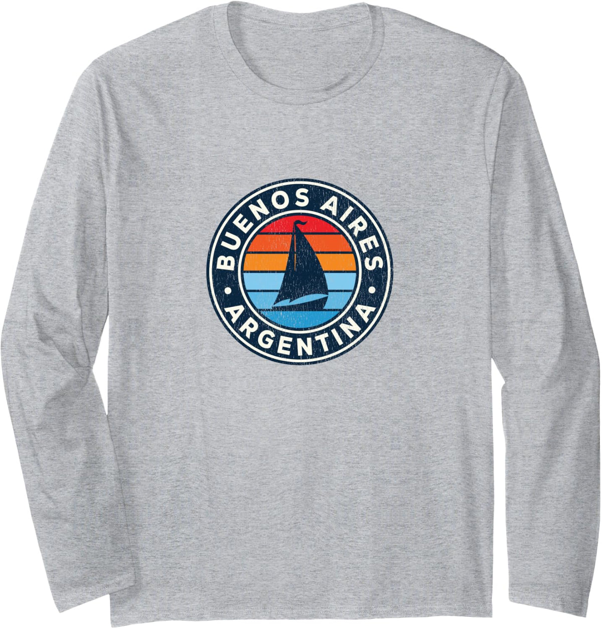 Buenos Aires Argentina Vintage Sailboat Retro 70s Long Sleeve Long Sleeve T Shirt Trending US Best Seller Look