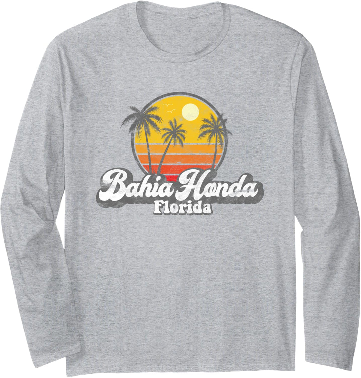 Bahia Beach Florida Retro Diving Snorkeling Boating Long Sleeve Long Sleeve T Shirt Trending US Fan Favorite